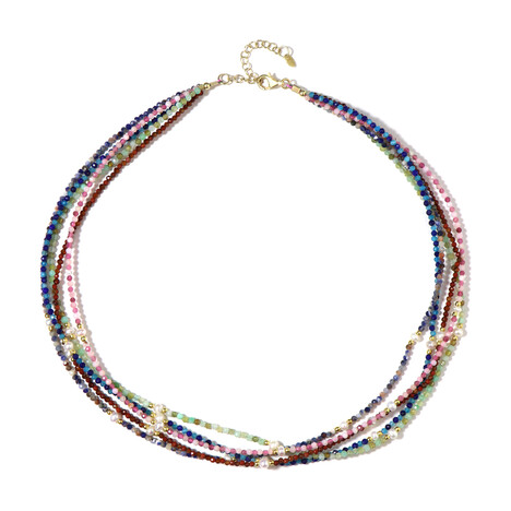 Edelstein-Silberhalskette (Riya)