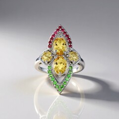 Anello in argento con Berillo Giallo