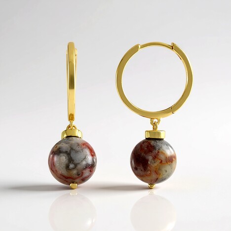 Boucles d'oreilles en argent et Agate du Mexique (MONOSONO COLLECTION)