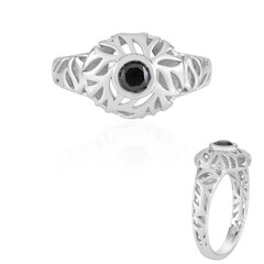 Black Diamond Silver Ring