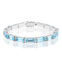 Himmelblauer Topas-Silberarmband