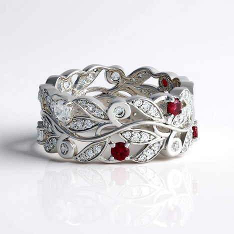 Anello in argento con Spinello Rosso (de Melo Essence)