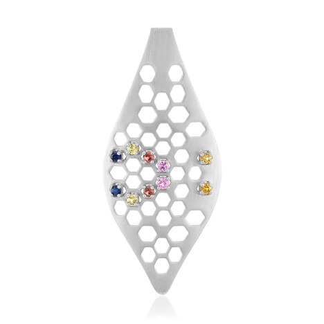 Zilveren hanger met gele saffieren