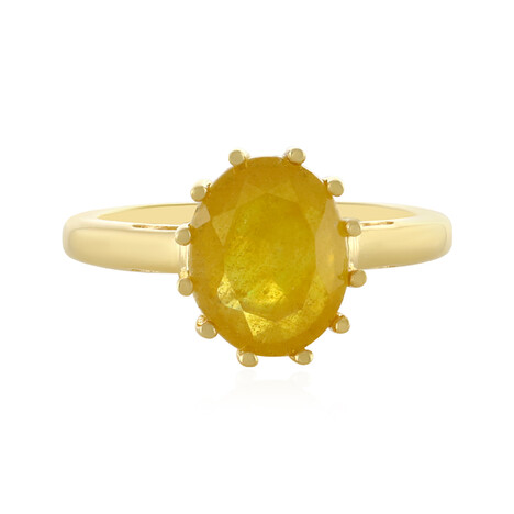 Bague en argent et Saphir jaune de Madagascar