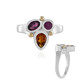 Anello in argento con Citrino Madeira (Granulieren)