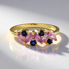 Anello in oro con Zaffiro Ceylon Rosa