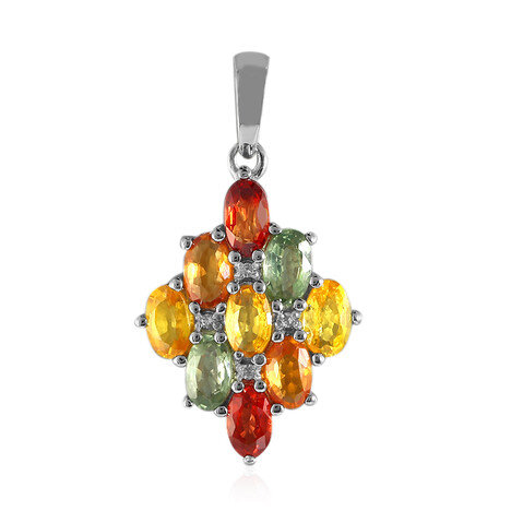 Zilveren hanger met saffieren