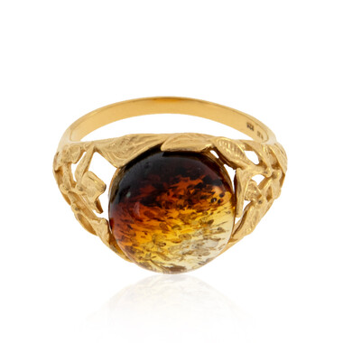 Anillo en plata con Ámbar báltico (dagen)