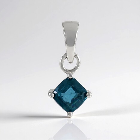 Ciondolo in argento con Cianite Blu Foglia di Tè