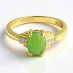 Anello in argento con Crisoprasio Imperiale