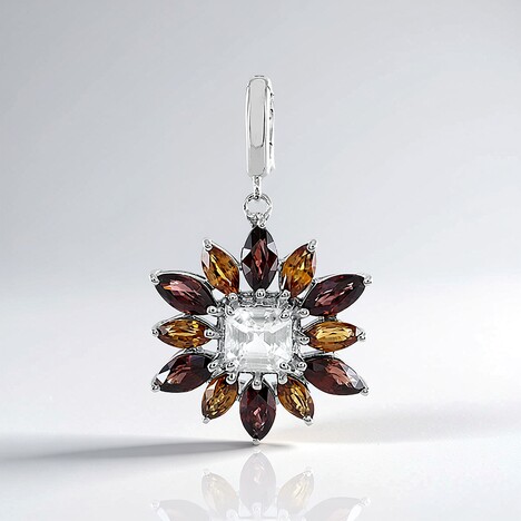 Ciondolo in argento con Zircone Rosa