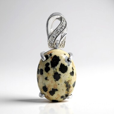 Ciondolo in argento con Diaspro Dalmata