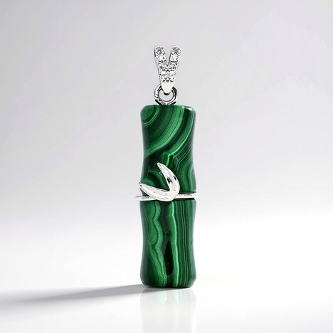 Pendentif en argent et Malachite