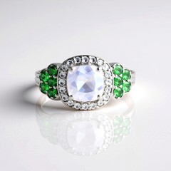 Bague en argent et Quartz bleu lunaire