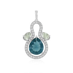 Ciondolo in argento con Fluorite Blu Caraibico