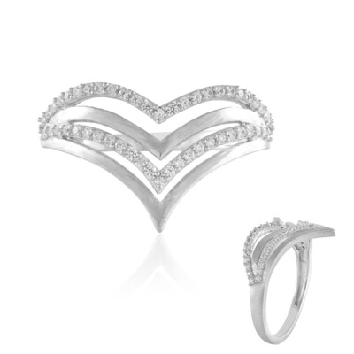 Zilveren ring met zirkonen