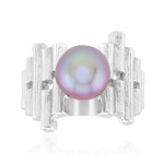 Purpurfarbene Ming-Perlen-Silberring (TPC)