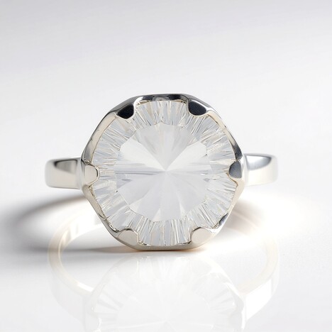 Anello in argento con Quarzo Bianco