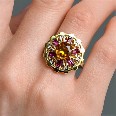 Anillo en plata con Citrino (Gems en Vogue)