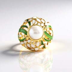 Anello in argento con Perla d'Acqua Dolce Bianca (Adela Silber)