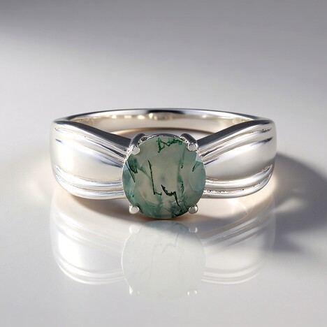 Anello in argento con Agata Muschiata