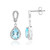 Himmelblauer Topas-Silberohrringe