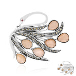 Peach Moonstone Silver Brooch (Annette classic)