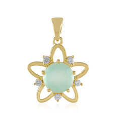 Pendentif en argent et Calcédoine d'eau