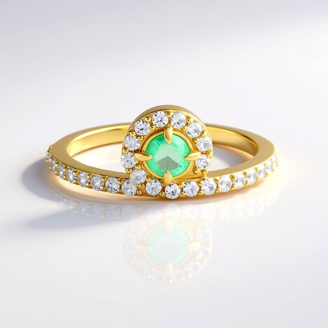 Anello in argento con Smeraldo Colombiano