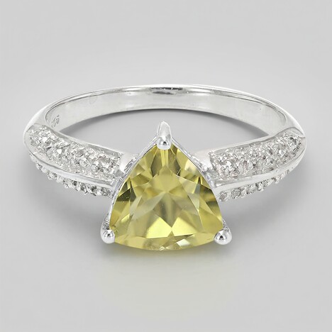 Anello in argento con Quarzo Oliva