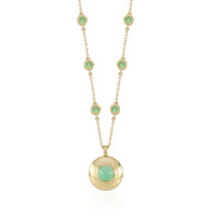 Zilveren halsketting met een chrysopraas (KM by Juwelo)