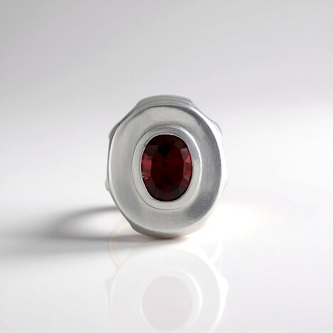 Ciondolo in argento con Granato Mozambico (MONOSONO COLLECTION)