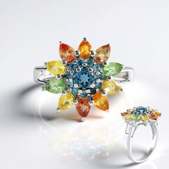 Anello in argento con Topazio Blu Londra