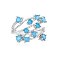 Neonblauer Apatit-Silberring