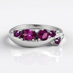 Magenta-Granat-Silberring