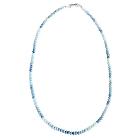 Blauer Opal-Silberhalskette (M de Luca)