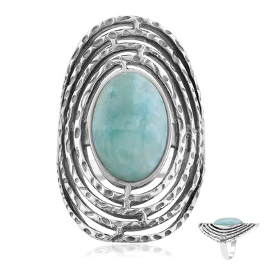 Zilveren ring met een larimar (Jones Lee)