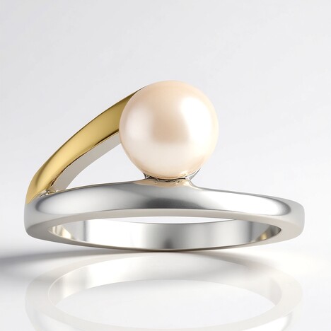 Anello in argento con Perla Akoya (TPC)