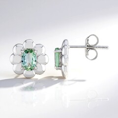 Orecchini in argento con Tanzanite Verde (non riscaldata)