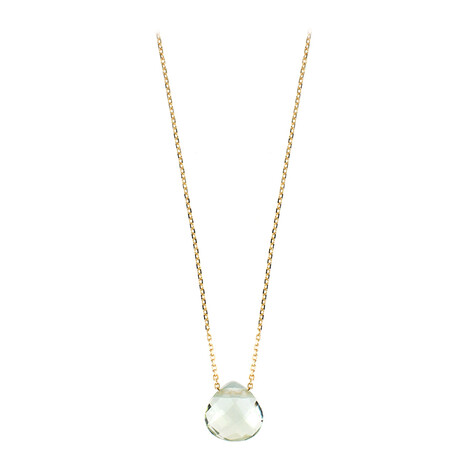 9K Green Amethyst Gold Necklace (dagen)
