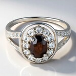 Anello in argento con Zircone Cioccolato