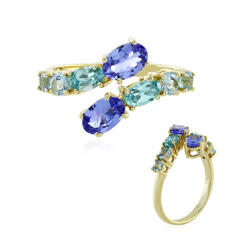 Gouden ring met tanzanieten (KM by Juwelo)