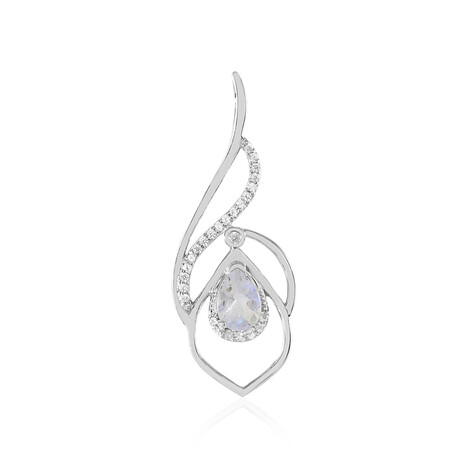 Regenbogen-Mondstein-Silberanhänger