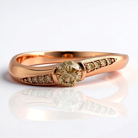 Anello in oro con Diamante Rose de France SI1 di Argyle (Annette)