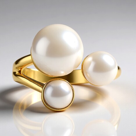Anello in argento con Perla d'Acqua Dolce Bianca (TPC)