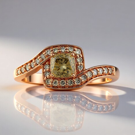 Anello in oro con Diamante Rose de France VS1 di Argyle (Annette)