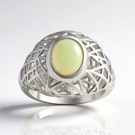 Anello in argento con Opale di Welo