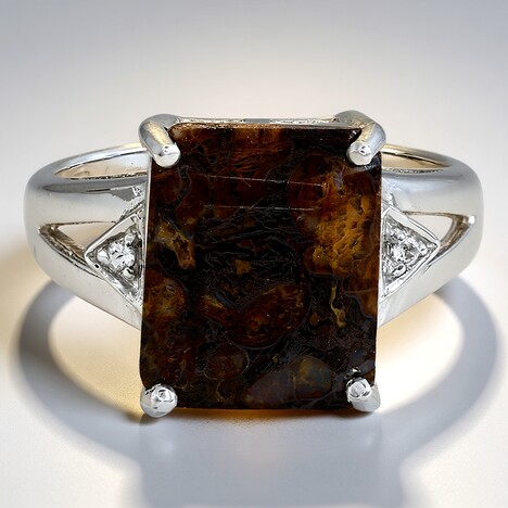 Anello in argento con Quarzo Dinosauro