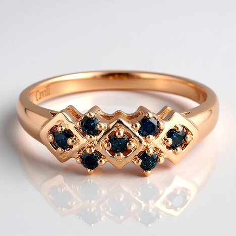 Anello placcato in oro con Diamante Fancy