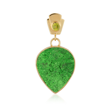 Uvarovite Silver Pendant (Bali Barong)